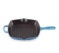 LE CREUSET Signature Enamelled Cast Iron Grillit Frying Pan with Helper Handle and Two Pouring Lips, for All Hob Types and Ovens, 26 cm, Azure, 20183262200422, 260