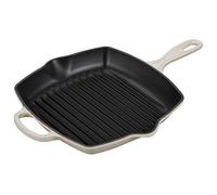 LE CREUSET Signature Enamelled Cast Iron Grillit Frying Pan with Helper Handle and Two Pouring Lips, for All Hob Types and Ovens, 26 cm, Meringue, 20183267160422