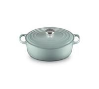 Le Creuset Signature Enamelled Cast Iron Oval Casserole Dish With Lid, 27 cm, 4.1 Litre, Sea Salt