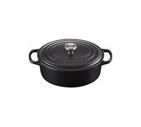Le Creuset Signature Enamelled Cast Iron Oval Casserole Dish With Lid, 29 cm, 4.7 Litre, Matte Black, 21178290000430