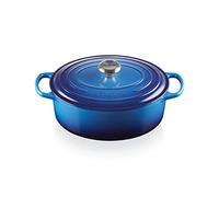 Le Creuset Signature Enamelled Cast Iron Oval Casserole Dish With Lid, 31 cm, 6.3 Litre, Azure, 21178312202430