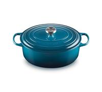 Le Creuset Signature Enamelled Cast Iron Oval Casserole Dish With Lid, 31 cm, 6.3 Litre, Deep Teal, 21178316422430