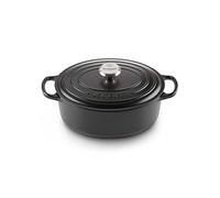 Le Creuset Signature Enamelled Cast Iron Oval Casserole Dish With Lid, 31 cm, 6.3 Litre, Matte Black, 21178310000430