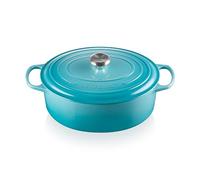 Le Creuset Signature Enamelled Cast Iron Oval Casserole Dish With Lid, 31 cm, 6.3 Litre, Teal, 21178311702430