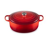 Le Creuset Signature Enamelled Cast Iron Oval Casserole Dish With Lid, 35 cm, 8.9 Litres, Cerise, 21178350602430