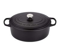 Le Creuset Signature Enamelled Cast Iron Oval Casserole Dish With Lid, 35 cm, 8.9 Litres, Matte Black, 211783500