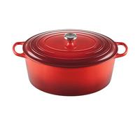 Le Creuset Signature Enamelled Cast Iron Oval Casserole Dish With Lid, 40 cm, 14.8 Litre, Cerise, 21178350000430