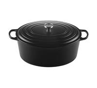 Le Creuset Signature Enamelled Cast Iron Oval Casserole Dish With Lid, 40 cm, 14.8 Litre, Matte Black, 21178400000430