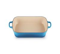 Le Creuset Signature Enamelled Cast Iron Rectangular Roasting Dish, 33 cm, 4.9 Litres, Marseille Blue, 201843320