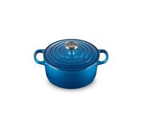 Le Creuset Signature Enamelled Cast Iron Round Casserole Dish With Lid, 18 cm, 1.8 Litre, Marseille Blue