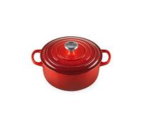 Le Creuset Signature Enamelled Cast Iron Round Casserole Dish With Lid, 20 cm, 2.4 Litre, Cerise, 21177200602430