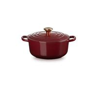 Le Creuset Signature Enamelled Cast Iron Round Casserole Dish With Lid, 20 cm, 2.4 Litre, Garnet, 21177209494441