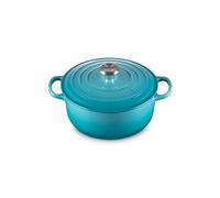 Le Creuset Signature Cast Iron Round Casserole Dish in Teal 20cm