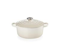 Le Creuset Signature Enamelled Cast Iron Round Casserole Dish With Lid, 20 cm, 2.4 Litres, Meringue, 21177207164430