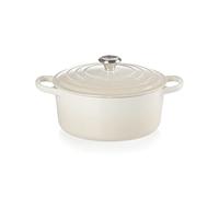 Le Creuset Signature Enamelled Cast Iron Round Casserole Dish With Lid, 22 cm, 3.3 Litre, Meringue, 21177227164430