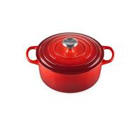 Le Creuset Signature Cast Iron Round Casserole Dish in Cerise 24cm