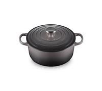 Le Creuset Signature Cast Iron Round Casserole Dish in Flint 24cm
