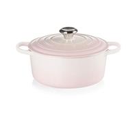 Le Creuset Signature Enamelled Cast Iron Round Casserole Dish With Lid, 24 cm, 4.2 Litres, Shell Pink, 21177247774430