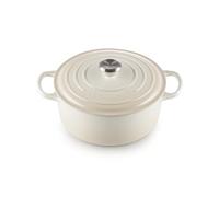 Le Creuset Signature Enamelled Cast Iron Round Casserole Dish With Lid, 26 cm, 5.3 Litre, Meringue, 21177267164430