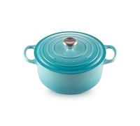 Le Creuset Signature Enamelled Cast Iron Round Casserole Dish With Lid, 26 cm, 5.3 Litre, Teal, 21177261702430