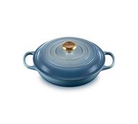 Le Creuset Signature Enamelled Cast Iron Shallow Casserole Dish With Lid, 26 cm, 2 Litres, Chambray, 21180264344441