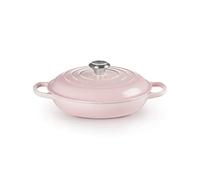 Le Creuset Signature Enamelled Cast Iron Shallow Casserole Dish With Lid, 26 cm, 2 Litres, Shell Pink, 21180267774430
