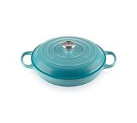 Le Creuset Signature Enamelled Cast Iron Shallow Casserole Dish With Lid, 30 cm, 3.2 Litres, Caribbean