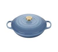 Le Creuset Signature Enamelled Cast Iron Shallow Casserole Dish With Lid, 30 cm, 3.2 Litres, Chambray, 21180304344441