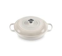 Le Creuset Signature Enamelled Cast Iron Shallow Casserole Dish With Lid, 30 cm, 3.2 Litres, Meringue, 21180307164430