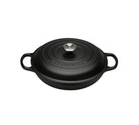 Le Creuset Signature Enamelled Cast Iron Shallow Casserole Dish With Lid, 30 cm, 3.5 Litres, Matte Black, 21180300000430