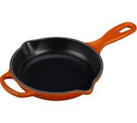 Le Creuset Signature Enamelled Cast Iron Skillet Frying Pan With Helper Handle and Two Pouring Lips, 16 cm, Volcanic, 20182160900422