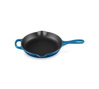 LE CREUSET Signature Enamelled Cast Iron Skillet Frying Pan with Helper Handle and Two Pouring Lips, for All Hob Types and Ovens, 23 cm, Marseille Blue, 201822320