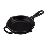 Le Creuset Signature Enamelled Cast Iron Skillet Frying Pan With Helper Handle and Two Pouring Lips, 16 cm, Matte Black, 20182160000422