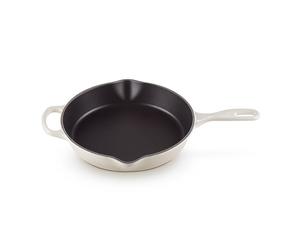 Le Creuset Signature Meringue Cast Iron 26cm Deep Skillet with Metal Handle