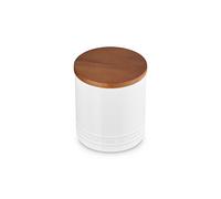 Le Creuset Signature Salt Cellar and Storage Canister with Wood Lid 1.2 qt. White