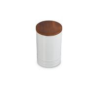 Le Creuset Signature Salt Cellar and Storage Canister with Wood Lid 26 oz. White