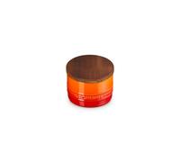 Le Creuset Signature Salt Cellar and Storage Canister with Wood Lid 7 oz. Flame