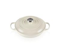 LE CREUSET Signature Sh.Casserole/braiser 26cm Meringue SS Knob