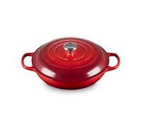 Le Creuset Signature Cast Iron Shallow Casserole Dish in Cerise 30cm