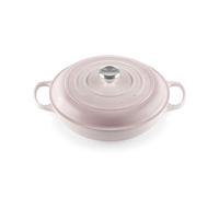 LE CREUSET Signature Sh.Casserole/Braiser 30cm Shell Pink SS Knob