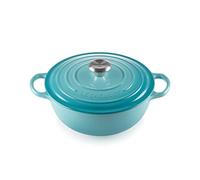 Le Creuset Signature Enamelled Cast Iron La Marmite Casserole Dish with Lid, 26 cm, 4.1 Litre, Teal, 21114261700430