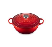 Le Creuset Signature Enamelled Cast Iron La Marmite Casserole Dish With Lid, 26 cm, 4.1 Litres, Cerise, 21114260600430