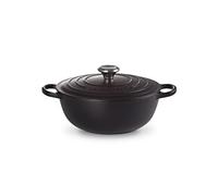 Le Creuset Signature Enamelled Cast Iron La Marmite Casserole Dish With Lid, 26 cm, 4.1 Litres, Matte Black, 21114260000430