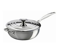 Le Creuset Signature Stainless Steel Non-Stick 24cm Chefs Pan With Lid