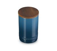 LE CREUSET Signature Stoneware Storage Jar Deep Teal 770ml | Acacia Wood Lid, Glazed Interior, Airtight Seal, Kitchen Canister, Dishwasher Safe