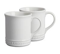 Le Creuset of America Stoneware, Mug, 12-Ounce, White, Set of 2