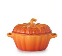 Le Creuset Stoneware Petite Cocotte Figural Pumpkin, 12 oz, Persimmon