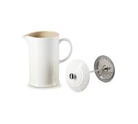 Le Creuset Stoneware Cafetière French Press with Stainless Steel Plunger, 1 Litre, Serves 3-4 Cups, Meringue, 60706087160003