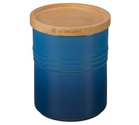 LE CREUSET Stoneware Canister with Wood Lid, 2.5 qt. (5.5" diameter), Marseille
