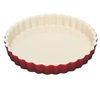 LE CREUSET Stoneware Fluted Flan Dish, 24 cm, 1.3 Litres, Cherry, 91015924060100